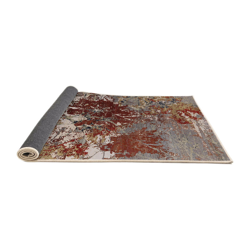 Tapis rouge / brun / gris Cardonaghy, Rond 7 pi
