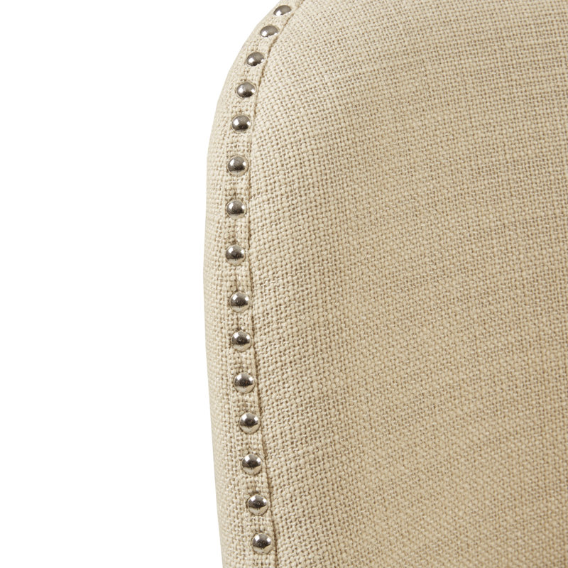Tabouret capitonné à boutons Kobe, Naturel, Tabouret de comptoir (hauteur d'assise de 25,5 po)