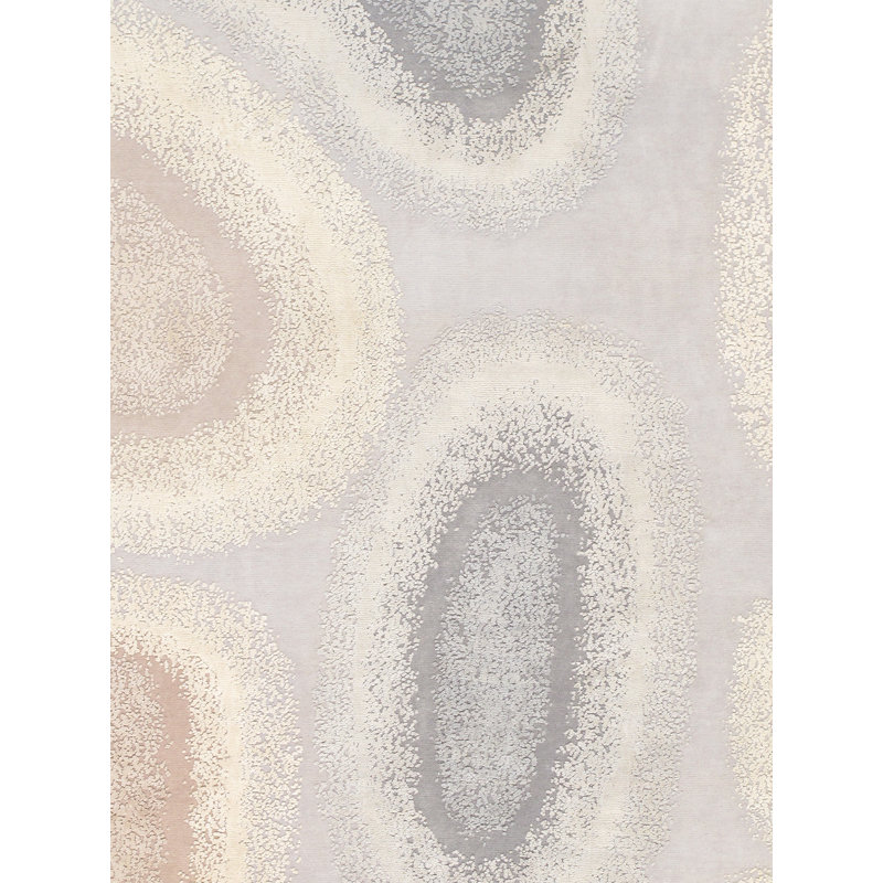 Hand Knotted Abstract Area Rug in Beige/Blue