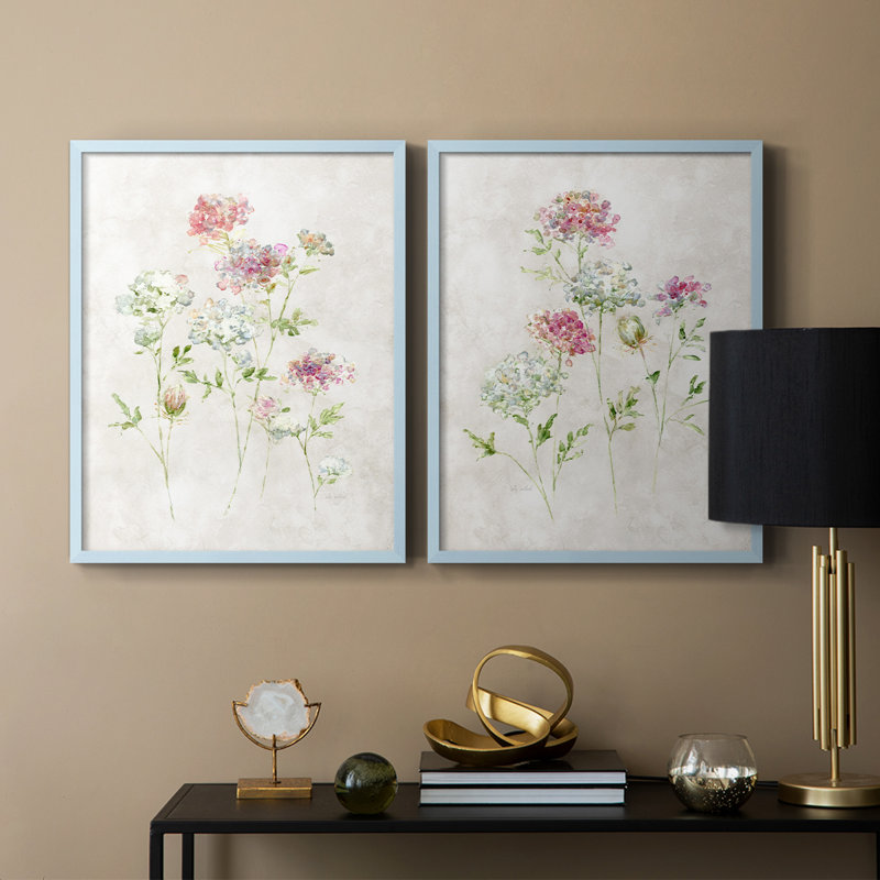 Soft Lace I-Premium Framed Print -Ready to Hang - No Nails Required - No Nails Required, Blue, 15" H x 24" W