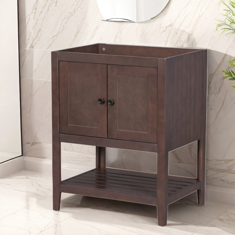 Base de meuble-lavabo simple 24 po seulement, Brun
