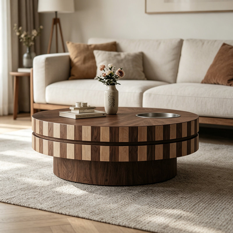 Table basse rotative avec rangement Living Room