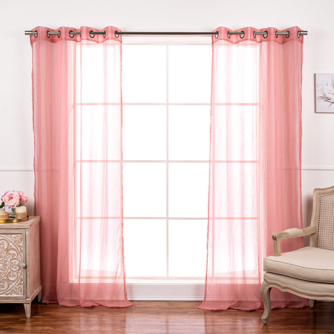 Maaike Crushed Voile Sheer Grommet Curtain (Set of 2) Gracie Oaks Curtain