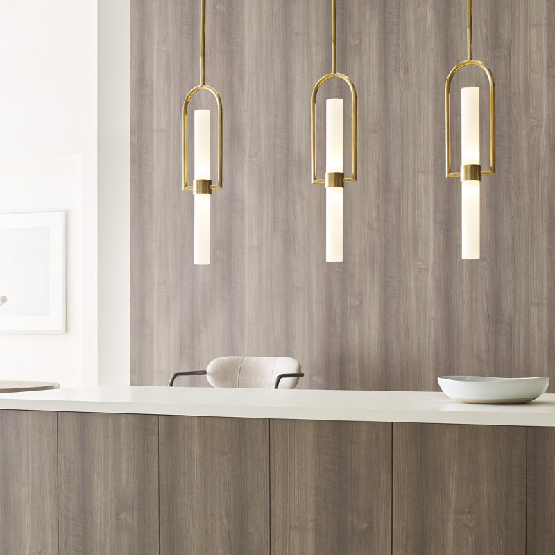 Calumn 1 - Light LED Pendant, Natural Brass