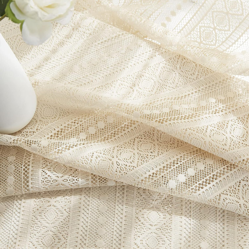 Burkard Semi Sheer Curtain Pair, 40" W x 63" L, Beige