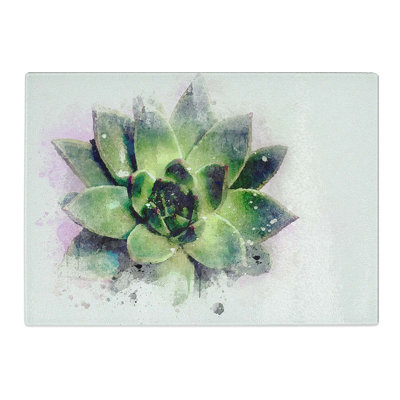 Tempered Glass a Succulent Plant Chopping Board