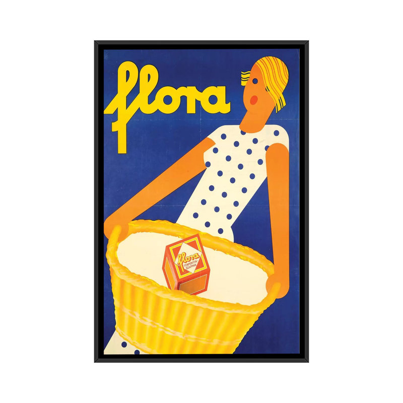 «Flora Soap», impression sur toile, H 26 po x l 18 po x P 1,5 po, Toile encadrée noire, Pas de tapis
