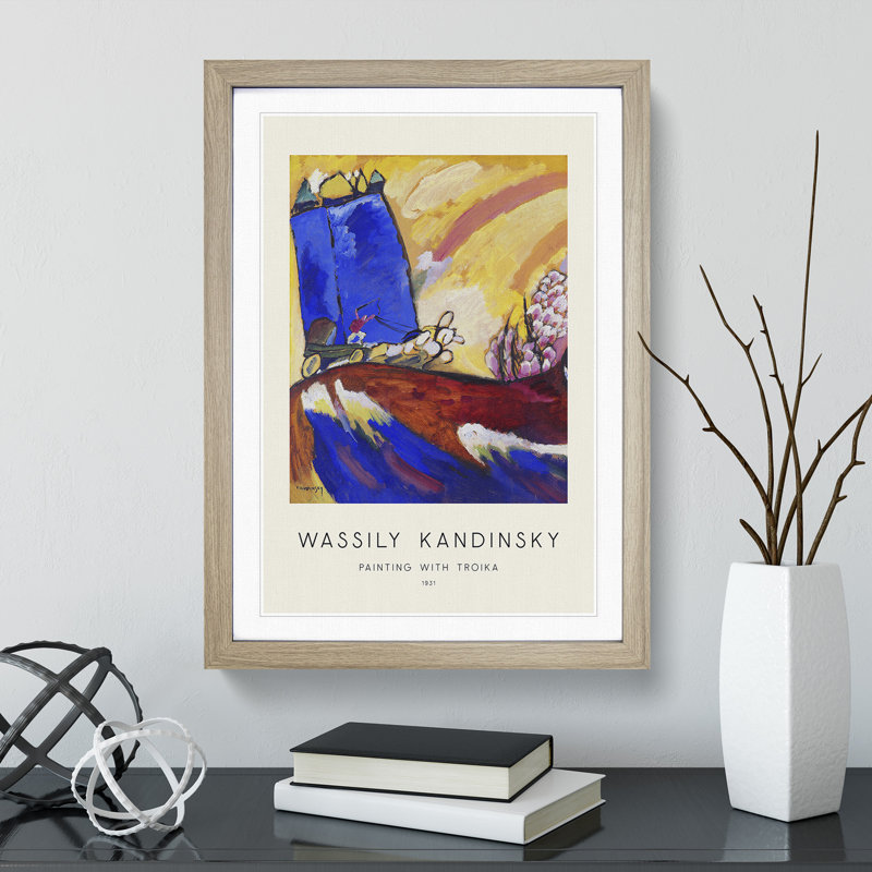 Painting with Troika by Wassily Kandinsky - Picture Frame Painting, Oak, 65cm H x 48cm W x 2cm D