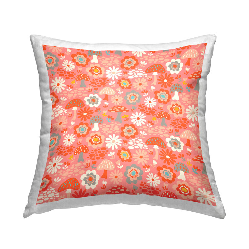 Coussin Victorian, H 18 po x l 18 po, Motif floral rose 7, Carrée