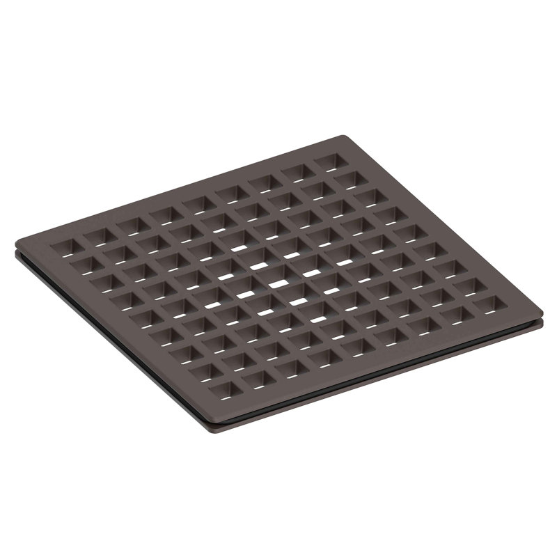 4" Square Shower Drain, Forever Brass (PVD)