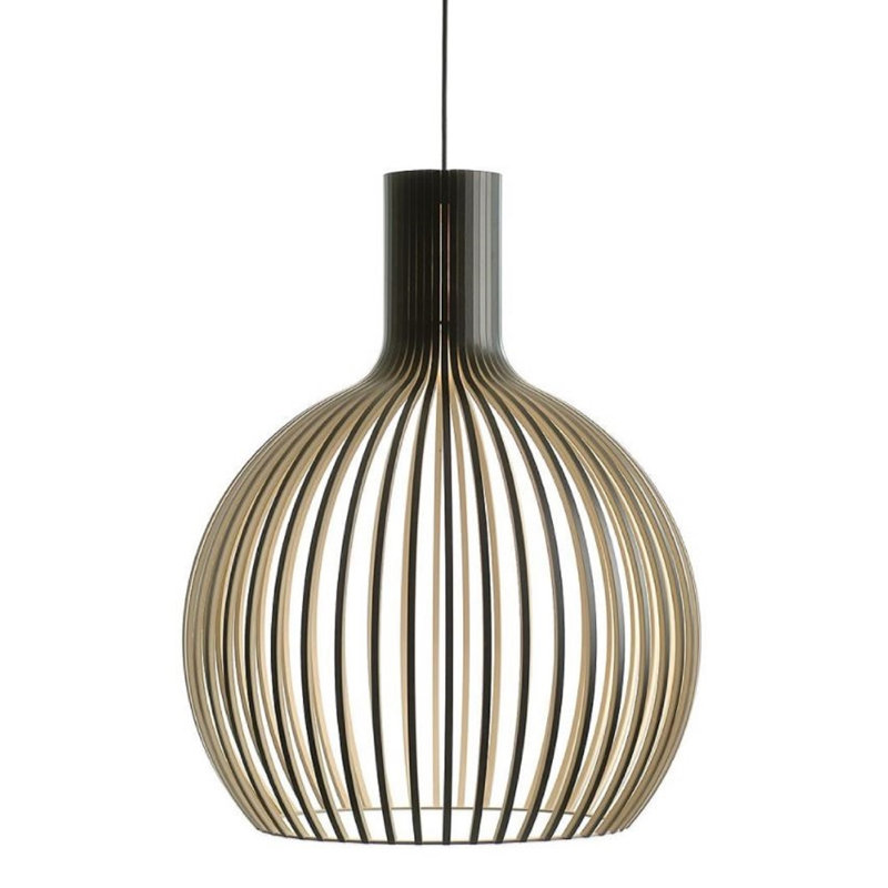 Eleora 1 - Light Wood Single Pendant, Black