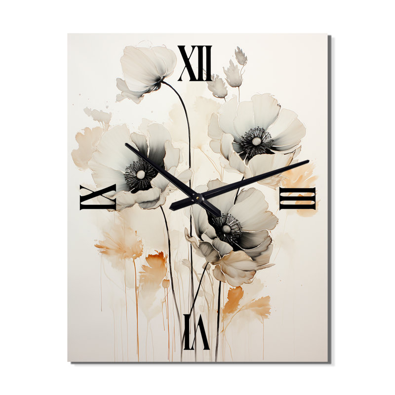 Horloge murale Cornecia - Coquelicots surdimensionnée, Très grand