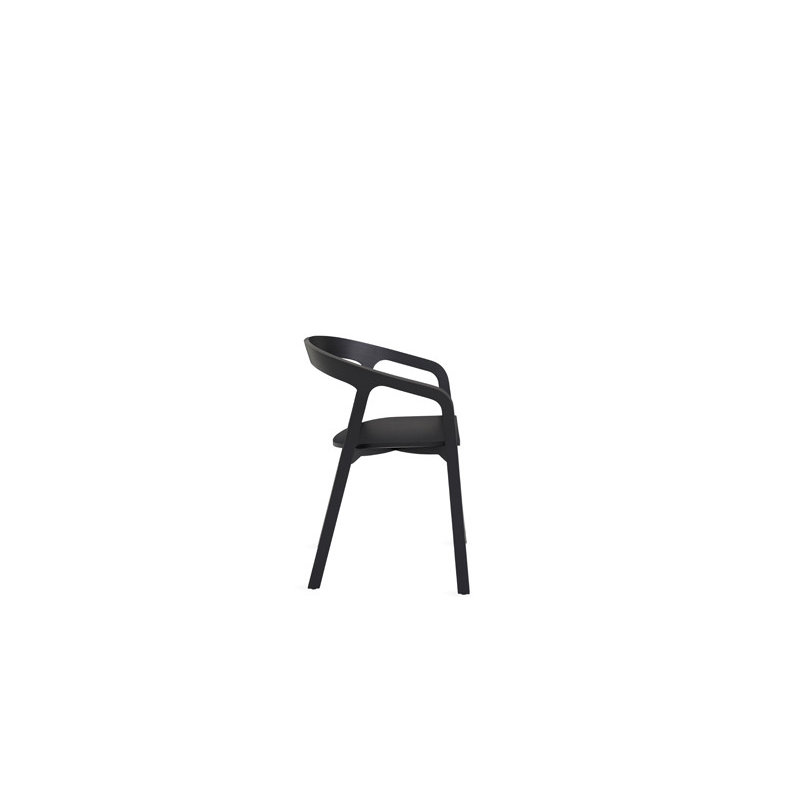 She Said Solid Wood Stacking Arm Chair, Black