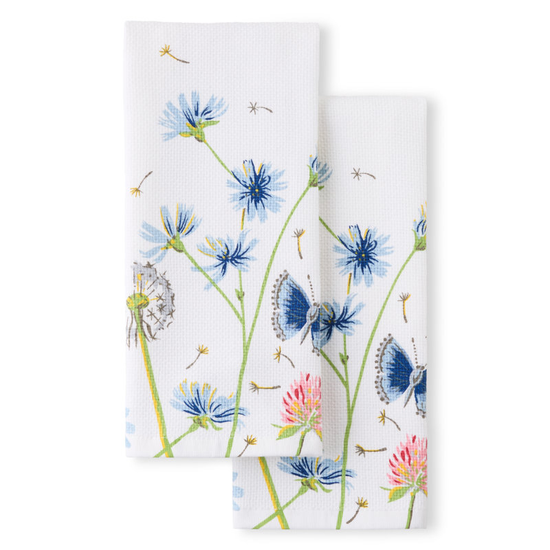 Ensemble de 2 serviettes de cuisine FIESTA Breezy, bleu crépuscule, 16 po x 28 po