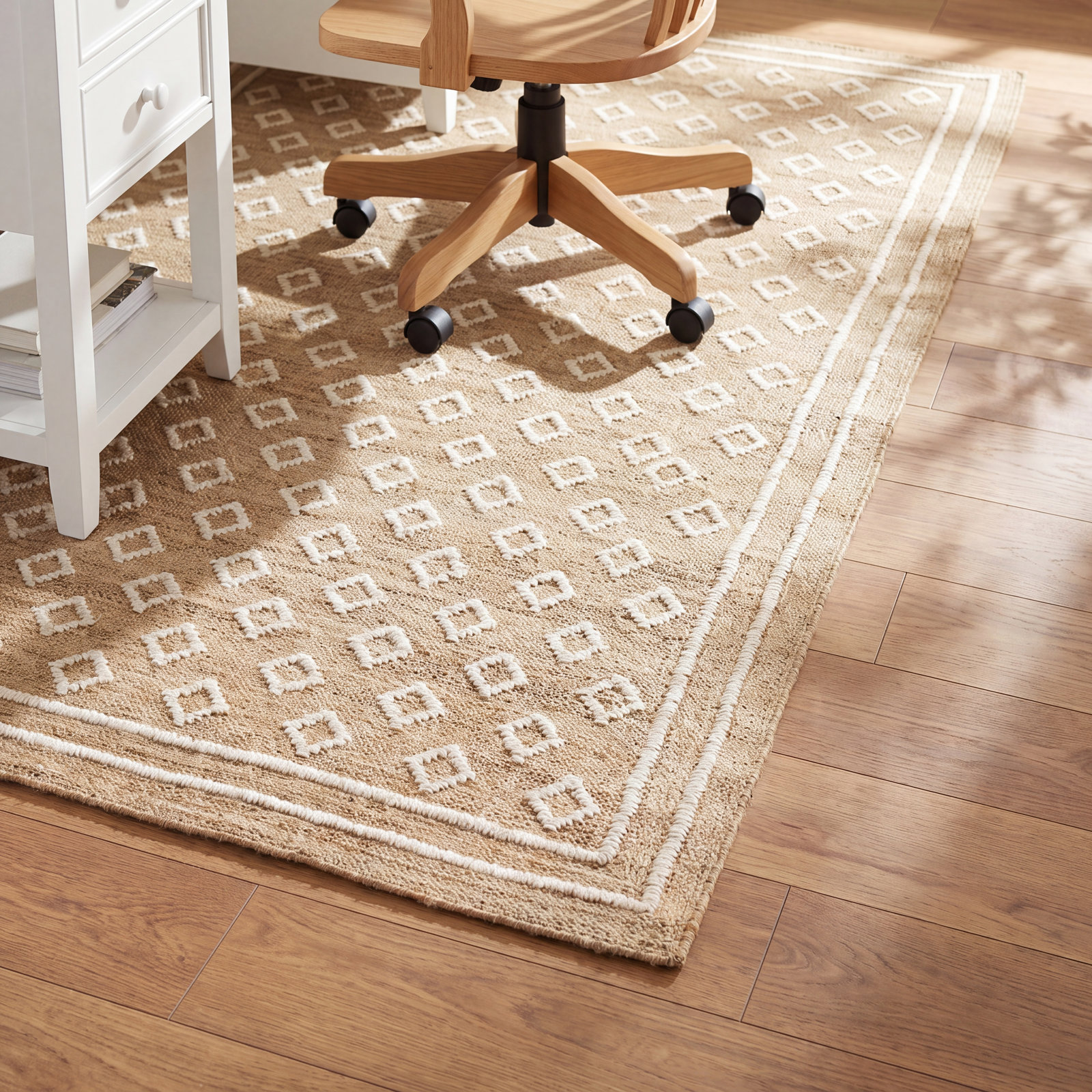 Orchard Natural Hand-Woven Geometric Jute Rug, Rectangle 9' x 12'