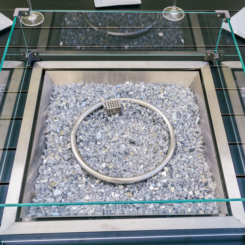 Flanagan Round Aluminum Propane Smokeless Fire Pit Table with Hidden Fuel Tank