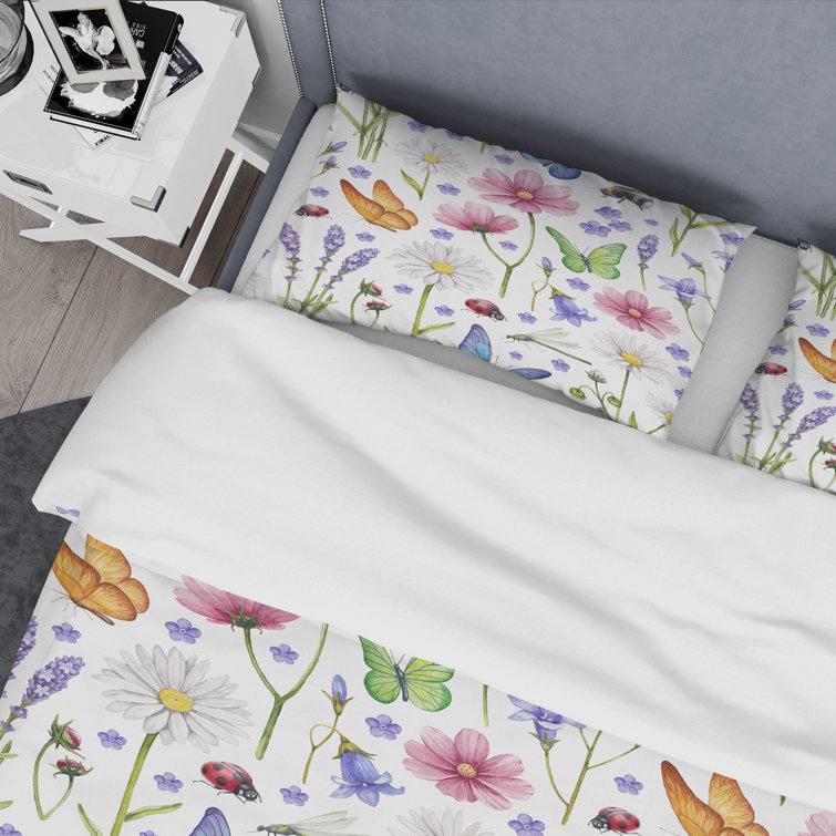 Microfiber comforter - Floral - Liquidation-Du-Nord