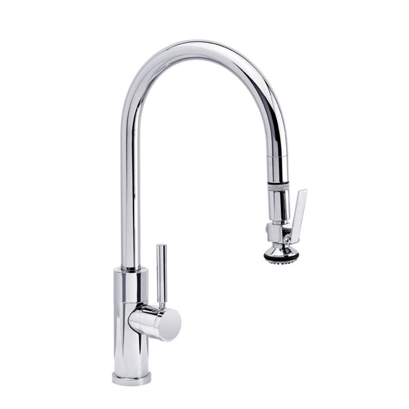 Modern Plp Pulldown Faucet - Lever Sprayer, Chrome