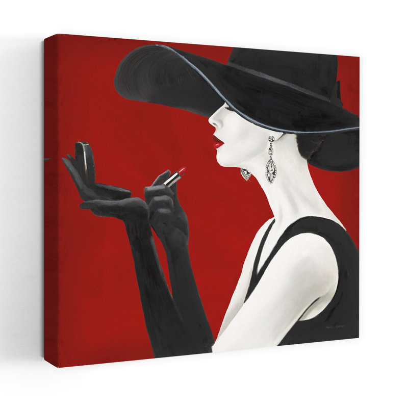 Haute Chapeau Rouge II, art contemporain, H 18 po x l 18 po