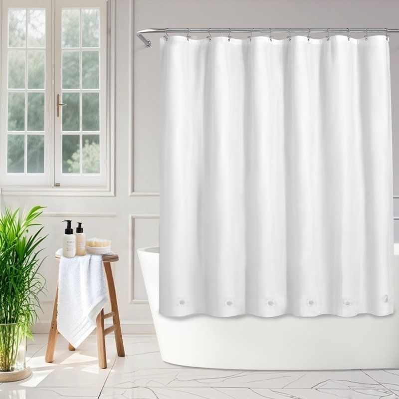 Doublure de rideau de douche imperméable 8G PEVA, Blanc, H 72 po x l 72 po