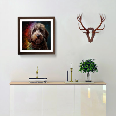 Labradoodle Conceptual No.1 - Single Picture Frame Print on Wood