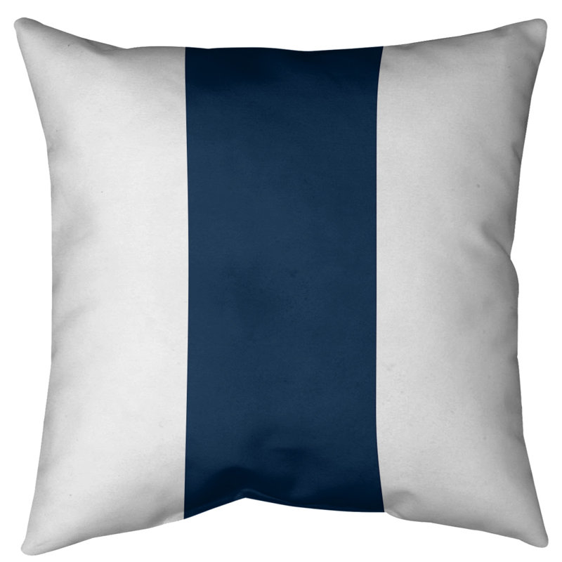 Coussin décoratif d'intérieur/d'extérieur, 18 po x 18 po, Blanc / bleu