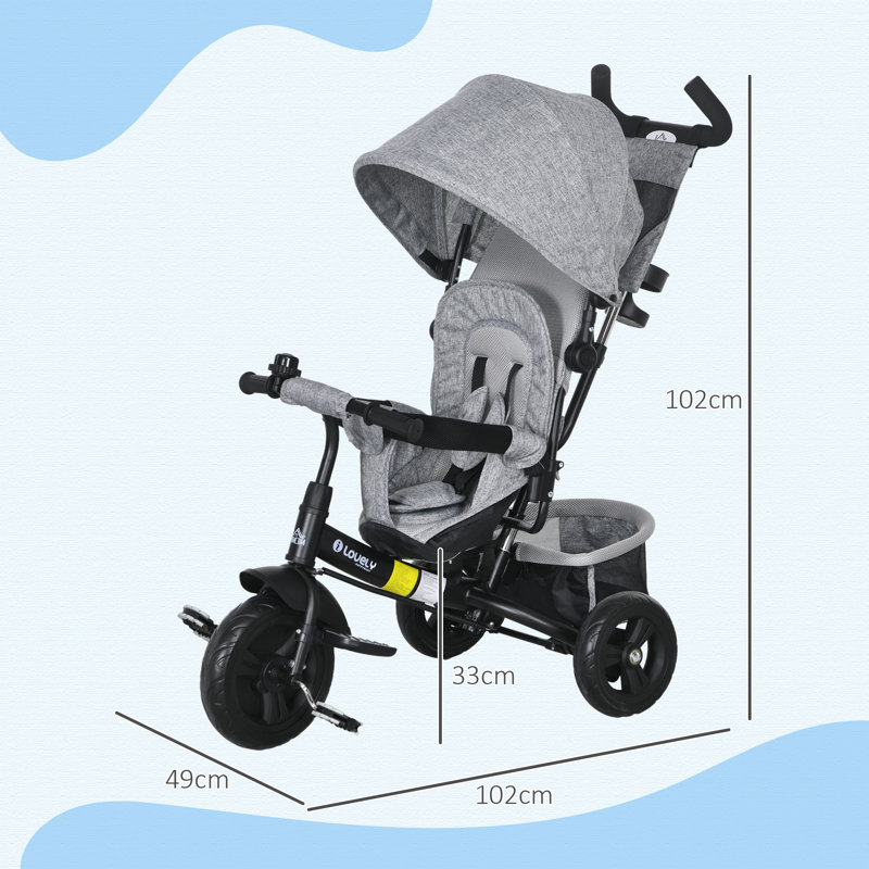 HOMCOM Pedal Ride On, Grey