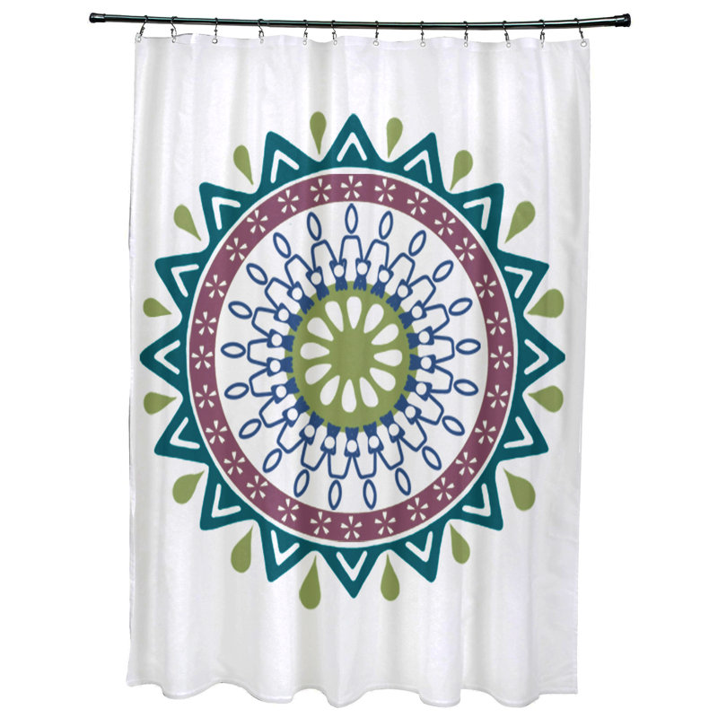 Araiza Geometric Shower Curtain, Teal
