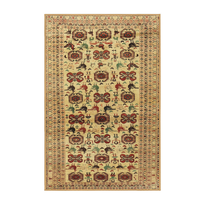 Tapis beige Southwestern, Rectangle 5 pi x 8 pi