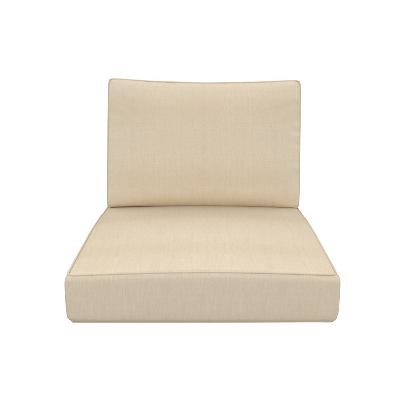 Sunbrella® Outdoor Deep Seating Louge Chair Cushion, 25" W x 26" D, Canvas Flax