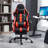 PU Leather Gaming Chair With Footrest And Massage Lumbar Support-152754390
