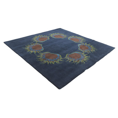 Tapis carré bleu marine Parris