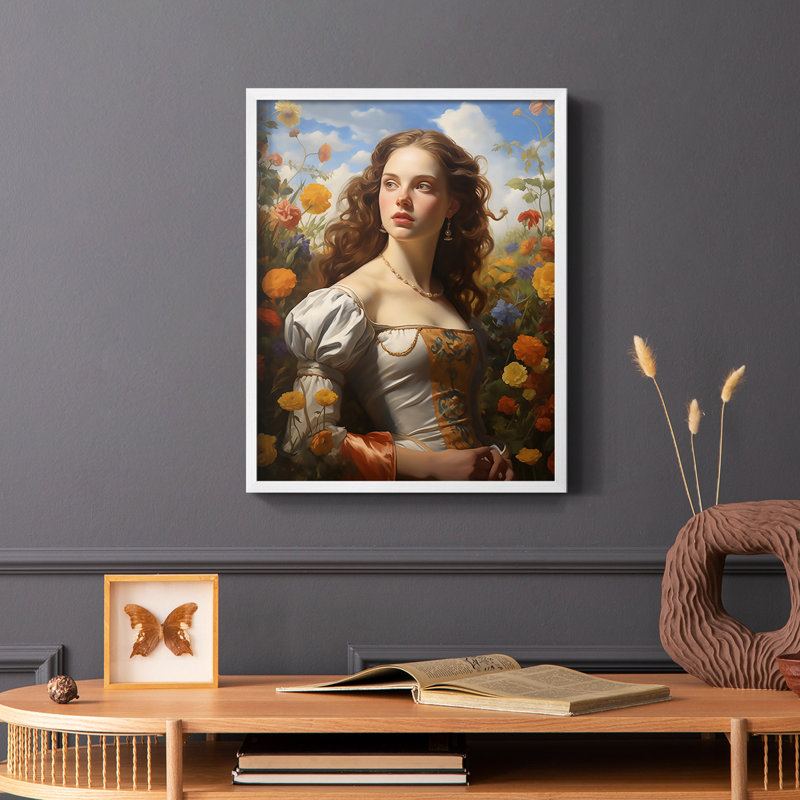 WOMEN Series DVI - reproduction encadrée de qualité supérieure - prête à être accrochée - aucun clou requis, Blanc / Blanc