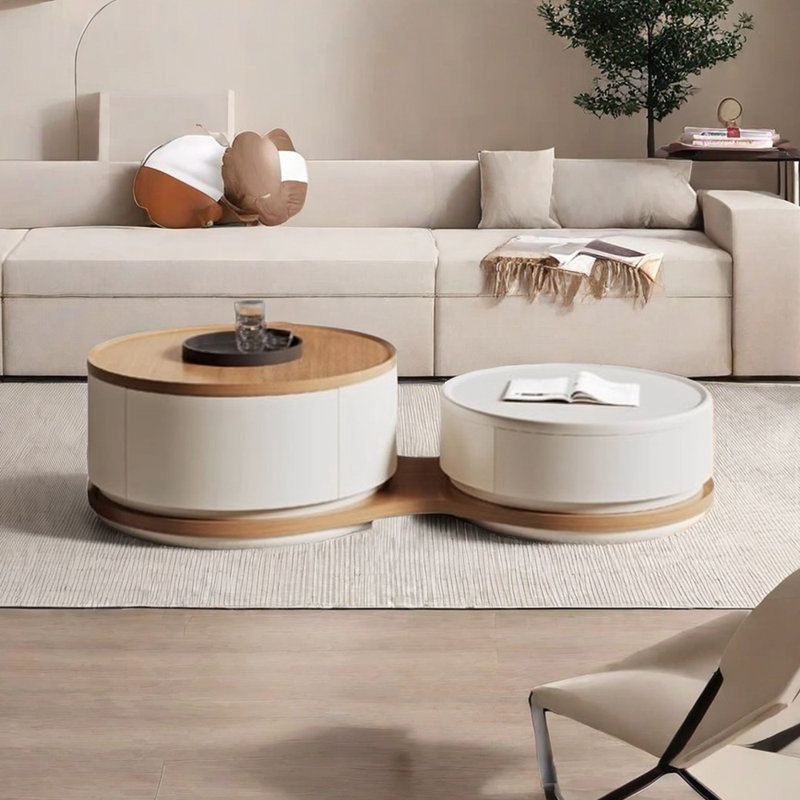 Cream style design solid wood coffee table