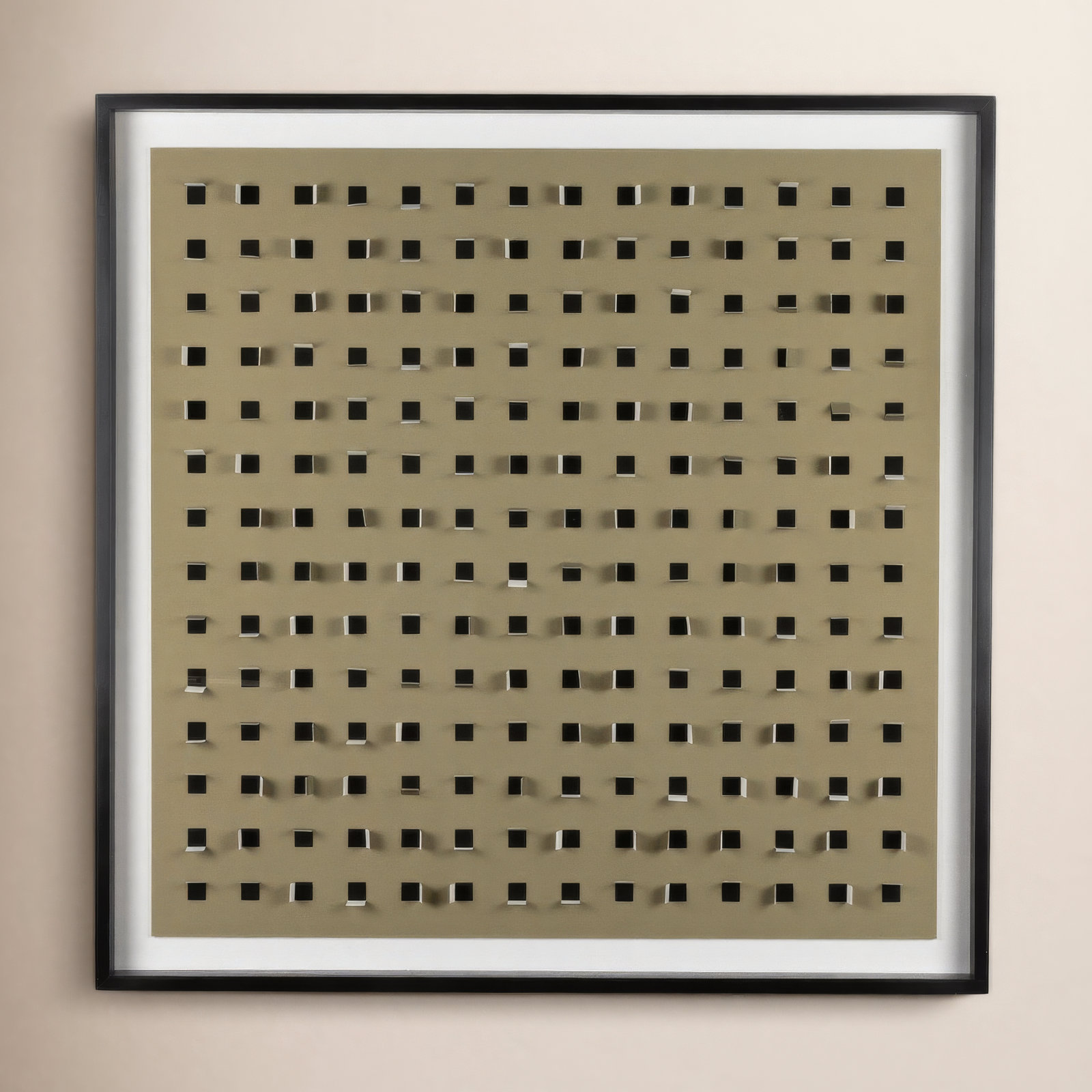 Jasbir "See Through Olive" Wall Art, 48" H x 48" W x 2.5" D, Black Maple Framed