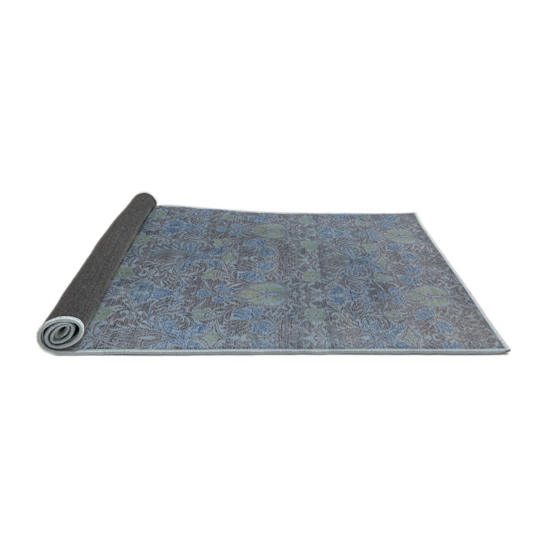 Tapis damassé bleu / gris Rowling, Rond 4 pi
