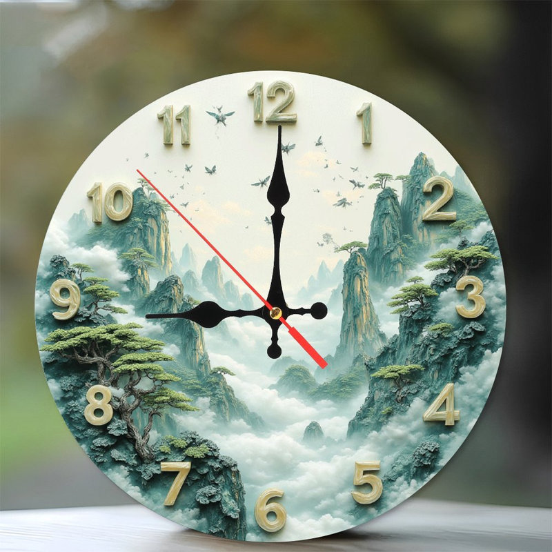 Mountain Landscape Wall Clock Artistic Home Decor