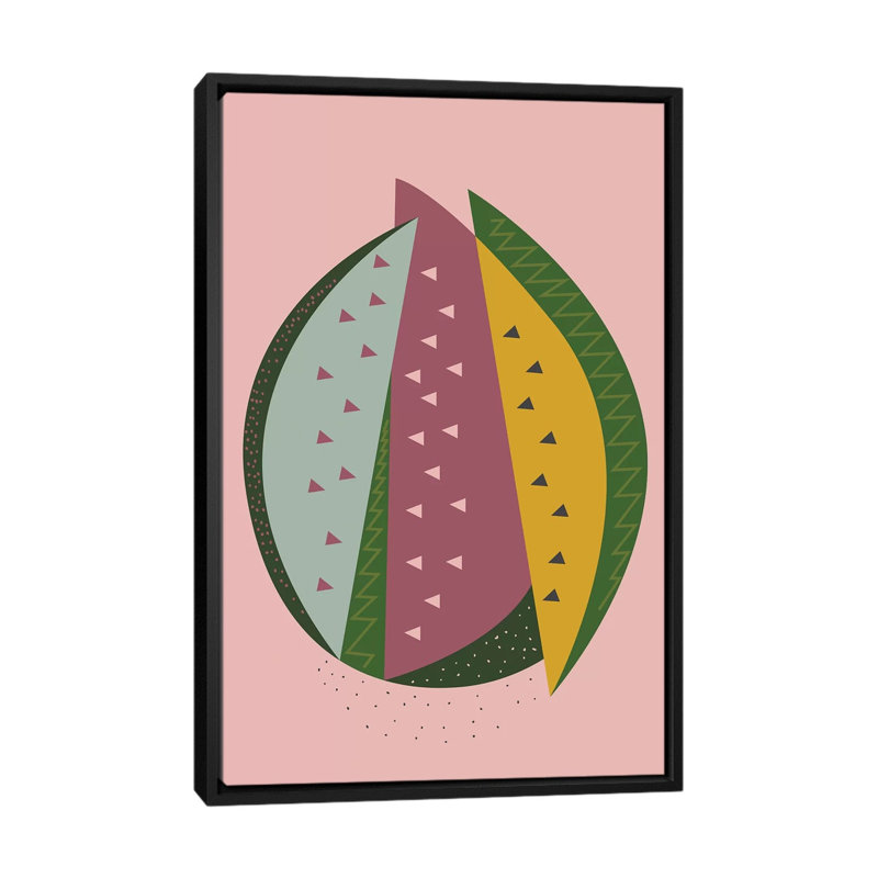 " Watermelon " by Flatowl, 26" H x 18" W x 1.5" D, Black Framed Canvas, No Mat