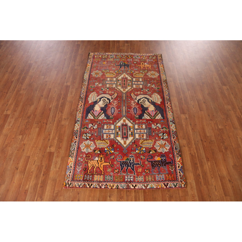 Tapis traditionnel à motif d'animaux 4 x 7