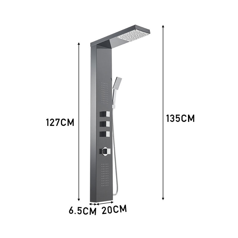 Marchelle Shower Tower Panel, Black