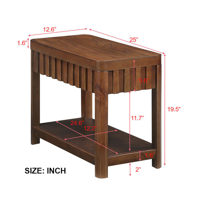 Charming Rectangular End Table With Sturdy Construction And Versatile Storage