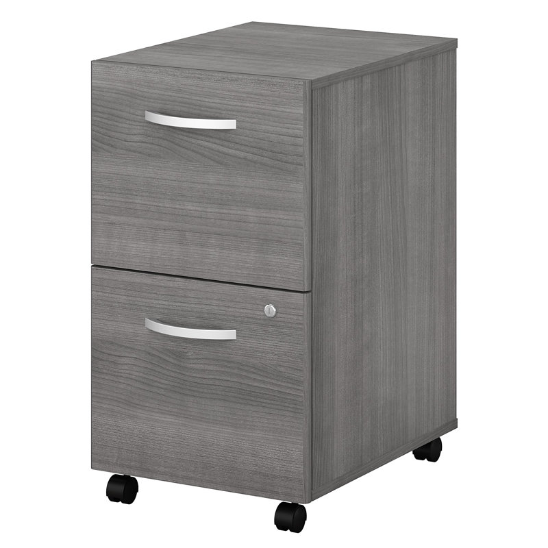 Studio C 16'' Wide 2 -Drawer Mobile File Cabinet, Platinum Gray