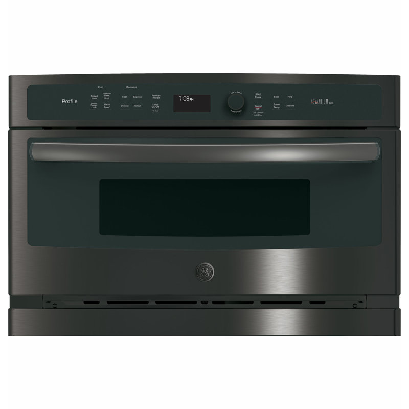 27" Capacity cu. 1.7 Convection Electric Single Wall Oven with Built-In Microwave, Black Stainless