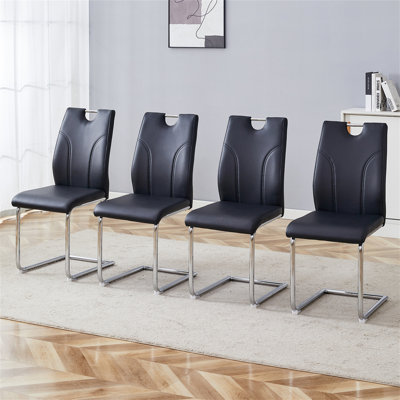 Quatre chaises en forme d'arc en PU de style luxueux léger seulement