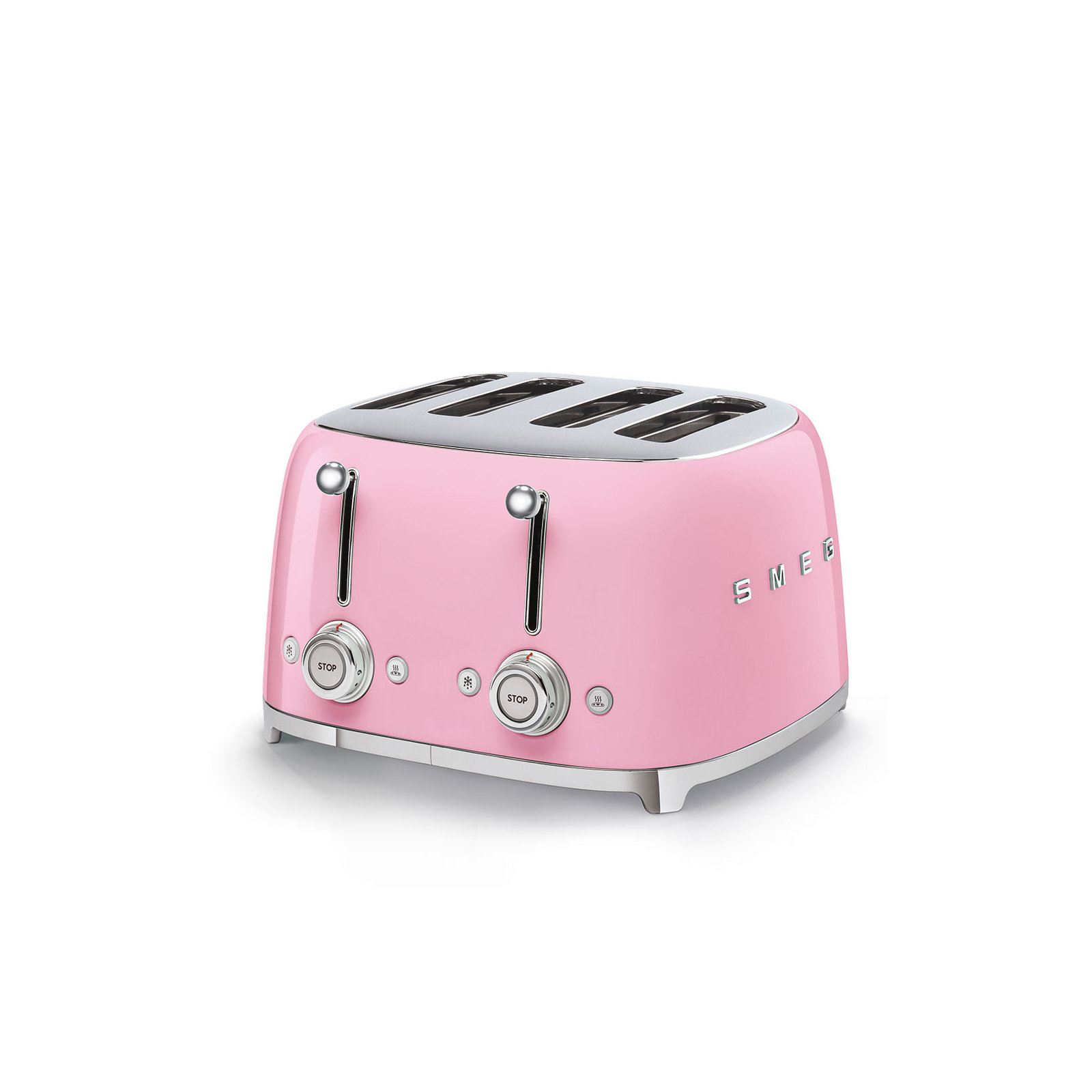 SMEG 50's Retro Style 4x4 Slice Toaster, Pink