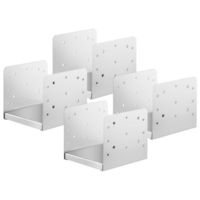 Base de poteau de 8 po x 8 po, support d'ancrage de poteau réglable en acier inoxydable de 4 pièces (7,8 po x 7,3 po interne), base de poteau réglable pour support de balustrade de pavillon
