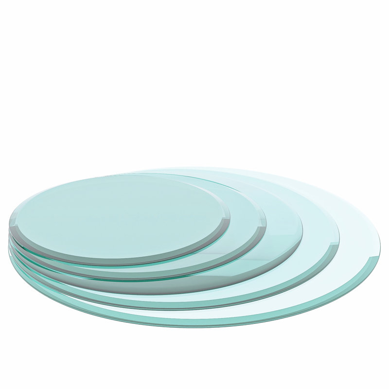 Plateau de table en verre trempé de 30 po - Impact de bord biseauté épais de 2/5 po - Surface brillante pour les tables de bureau et de salle à manger