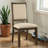 Tadrian Rustic Oak And Beige Fabric Side Chair Set Of 2 With Padded Back And Seat