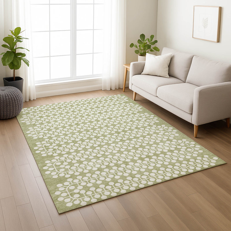 Machine Washable Indoor/Outdoor Gursevak ACN2247 Geometric Rug, Rectangle 2'6" x 3'10"