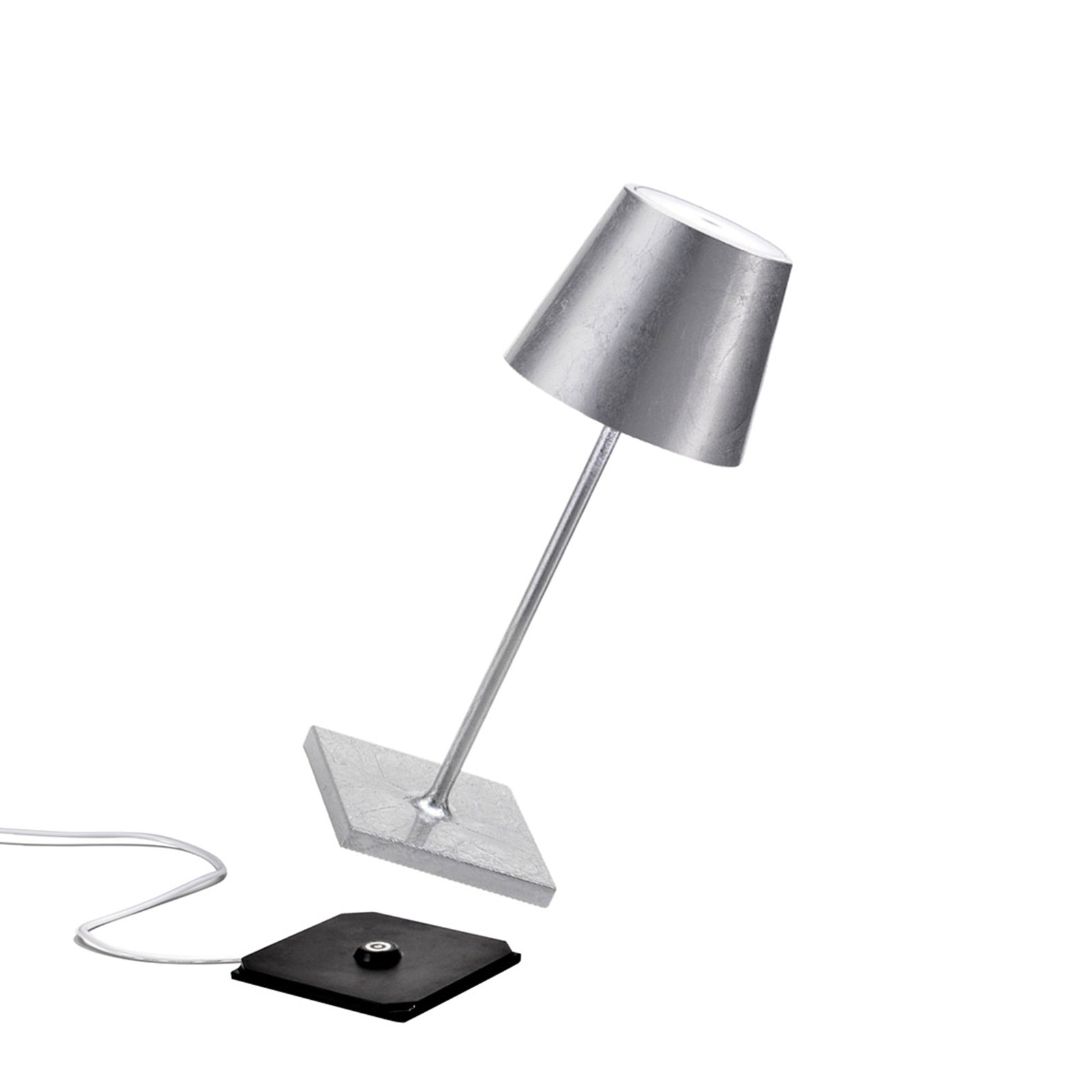 Poldina Table Lamp, Silver Leaf